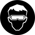 Øjenværn/beskyttelsesbriller + symbol